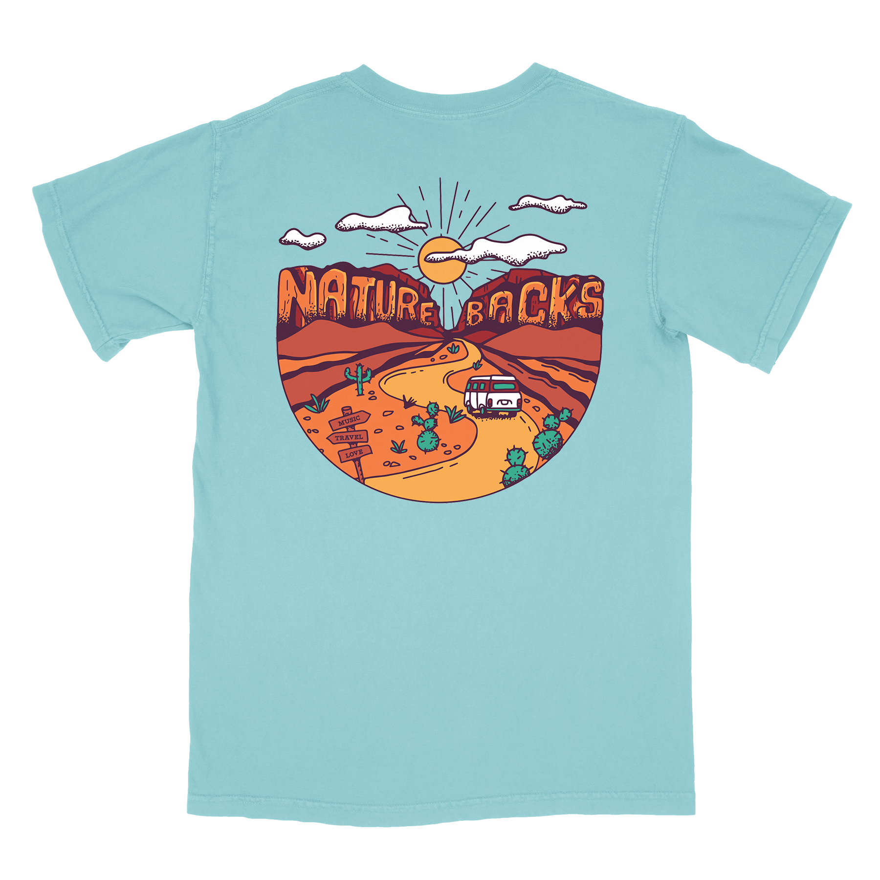 Nature Backs Comfort Colors Traveler Chalky Mint  Short Sleeve T-Shirt | Nature-Inspired Design on Ultra-Soft Fabric