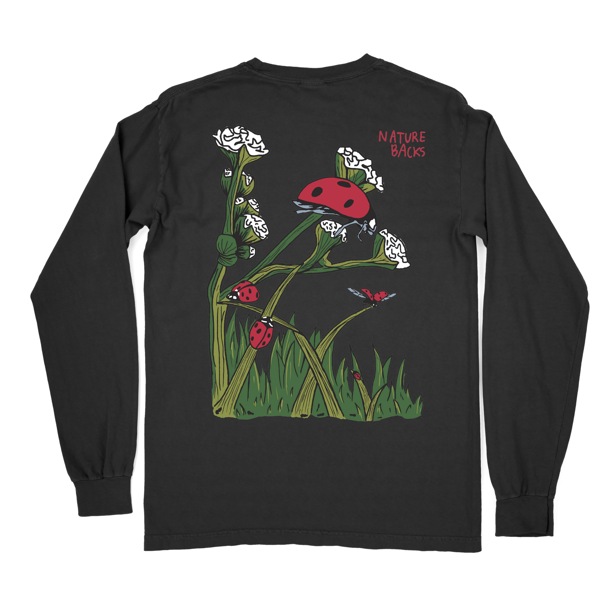 The Great Lady Bug Long Sleeve (Black) - Back