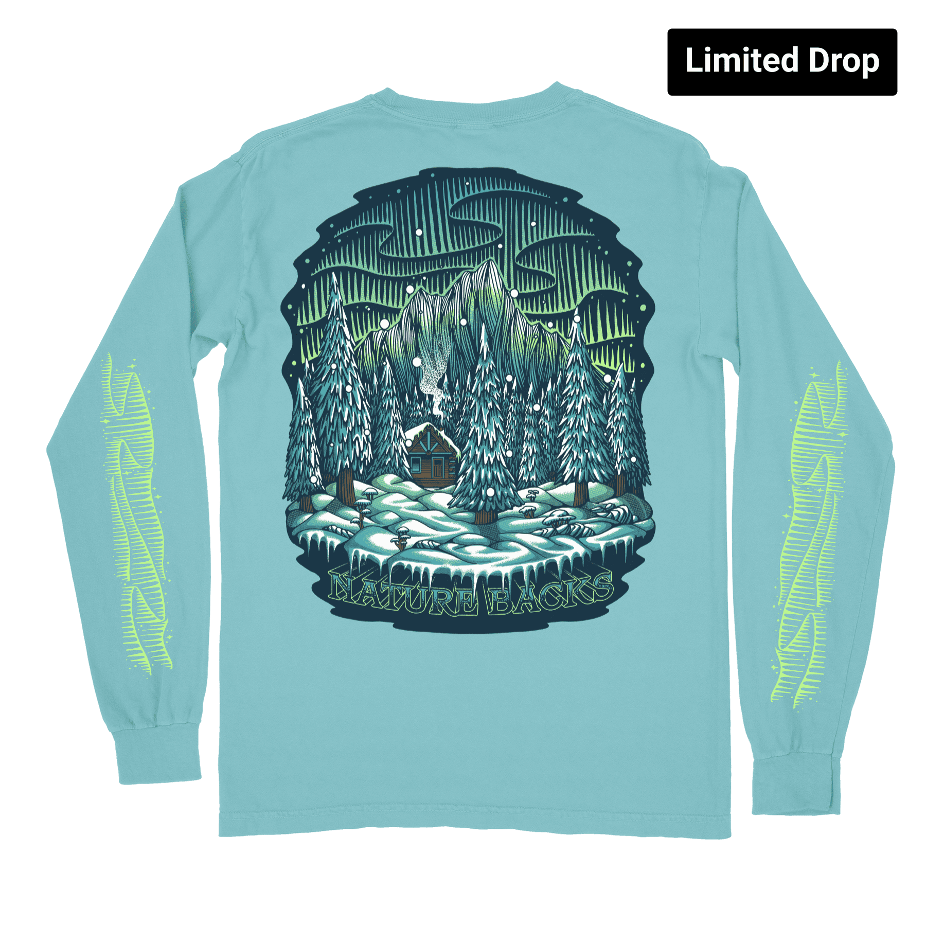 Nature Backs Comfort Colors Aurora Chalky Mint  Long Sleeve T-Shirt | Nature-Inspired Design on Ultra-Soft Fabric