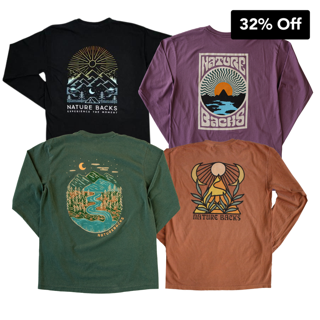 Nature Backs Comfort Colors Long Sleeve Bundle| Four to Ten Nature-Inspired Design on Ultra-Soft Fabric for a Discounted Price 