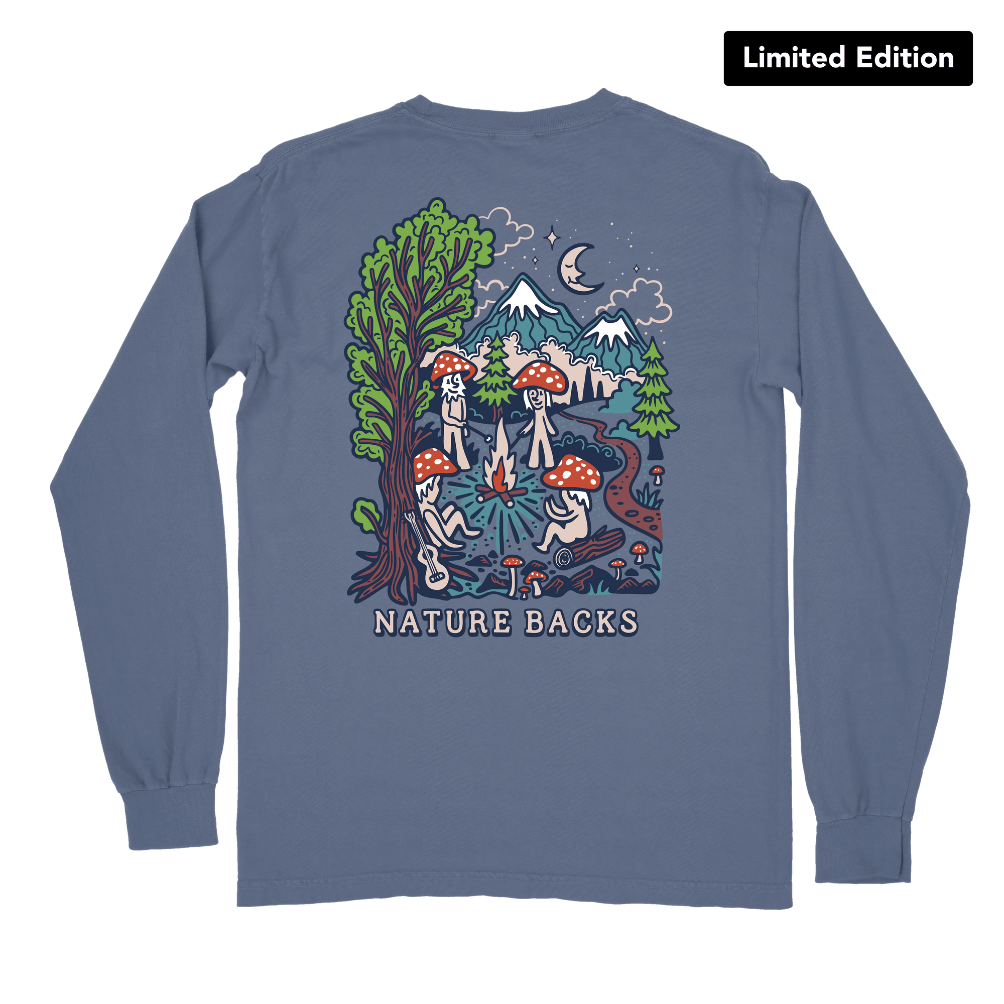 Camp Shroom Long Sleeve (Denim) – Nature Backs