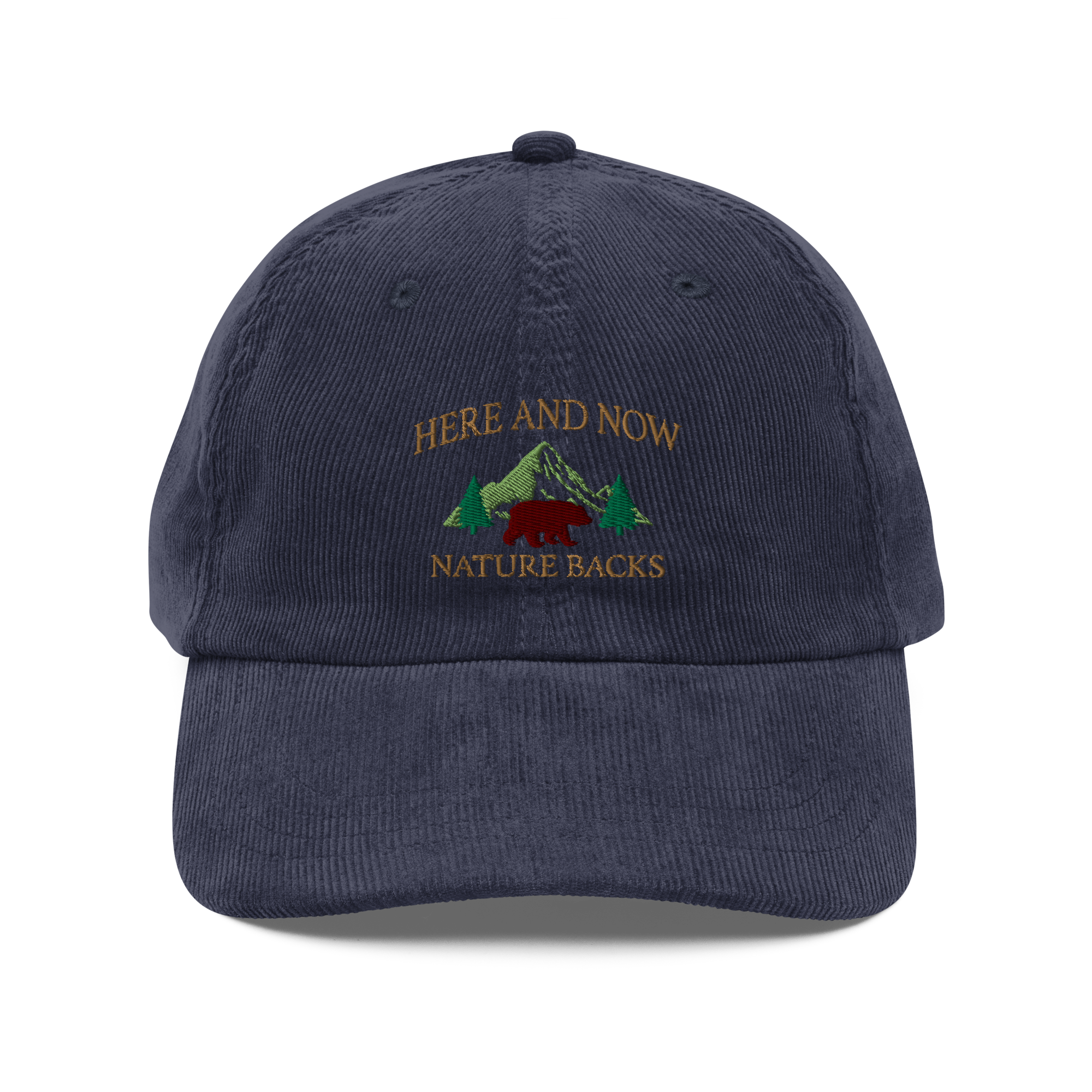 Here and Now Embroidered Corduroy Cap