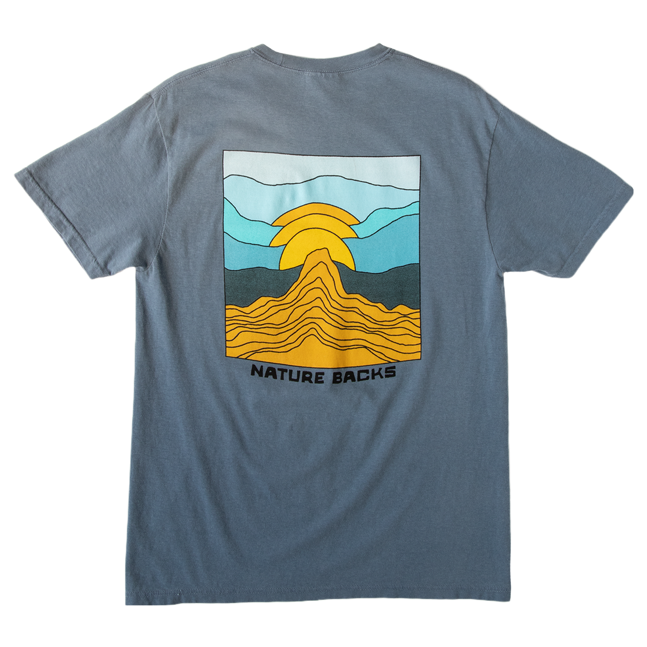 Nature Backs Limited Edition Short Sleeve 100% Organic Cotton T-Shirt | Limited Gradient Fog Short Sleeve made with Eco-Friendly Fibers Sustainably made in the USA 