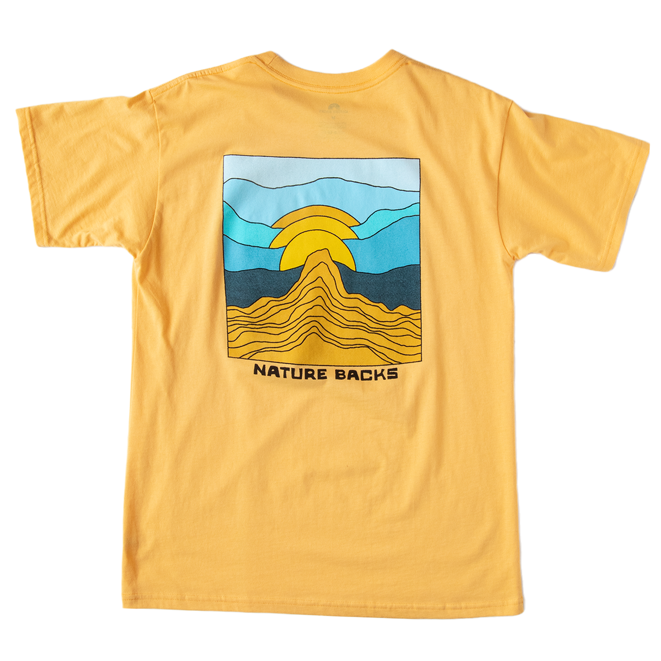 Nature Backs Limited Edition Short Sleeve 100% Organic Cotton T-Shirt | Limited Gradient Citrus Short Sleeve made with Eco-Friendly Fibers Sustainably made in the USA 