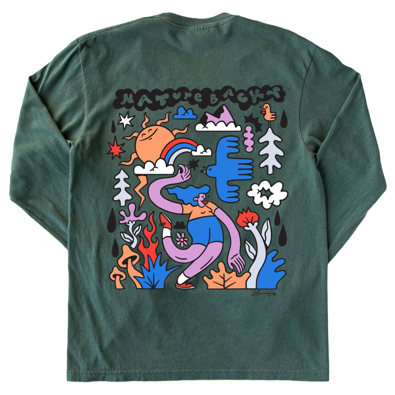 Nature Backs Limited Edition Long Sleeve 100% Organic Cotton T-Shirt | Limited Dreamer Spruce Long Sleeve made with Eco-Friendly Fibers Sustainably made in the USA 