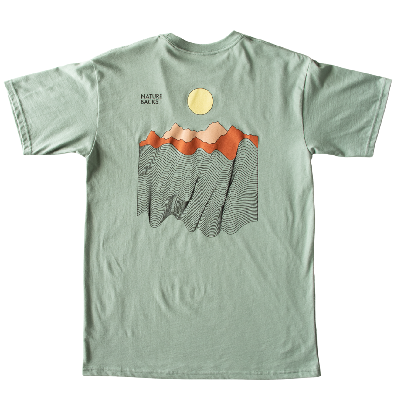 Nature Backs Limited Edition Short Sleeve 100% Organic Cotton T-Shirt | Limited Ebb and Flow Bay Short Sleeve made with Eco-Friendly Fibers Sustainably made in the USA 