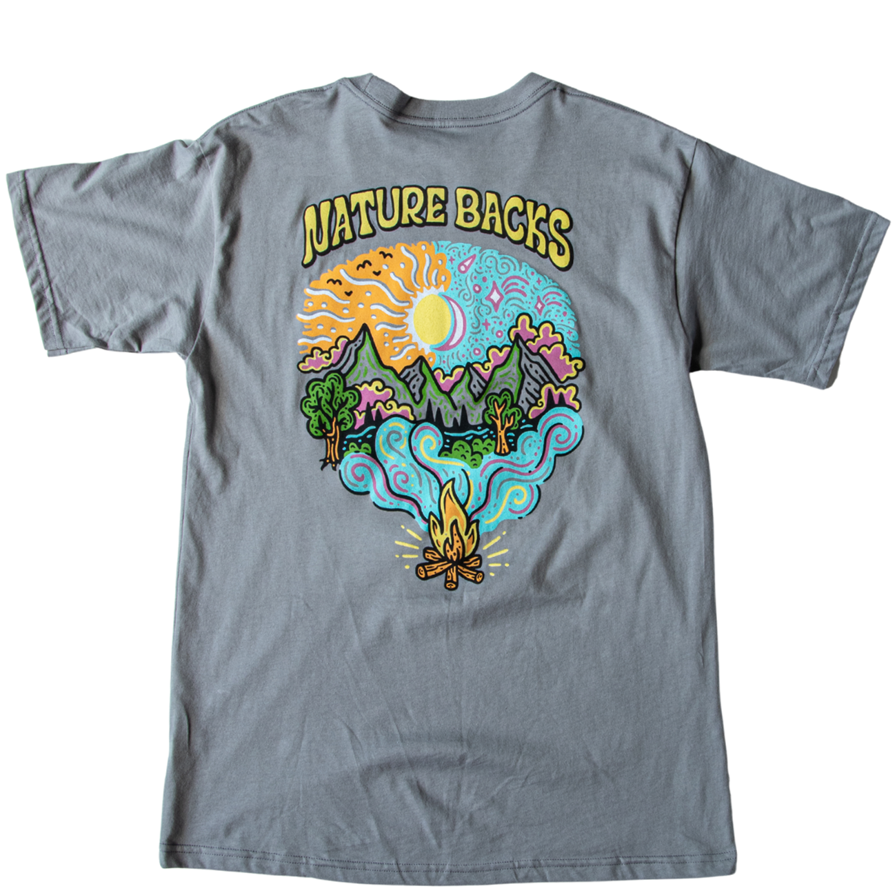 Nature Backs Limited Edition Short Sleeve 100% Organic Cotton T-Shirt | Limited Ember Slate Short Sleeve made with Eco-Friendly Fibers Sustainably made in the USA 