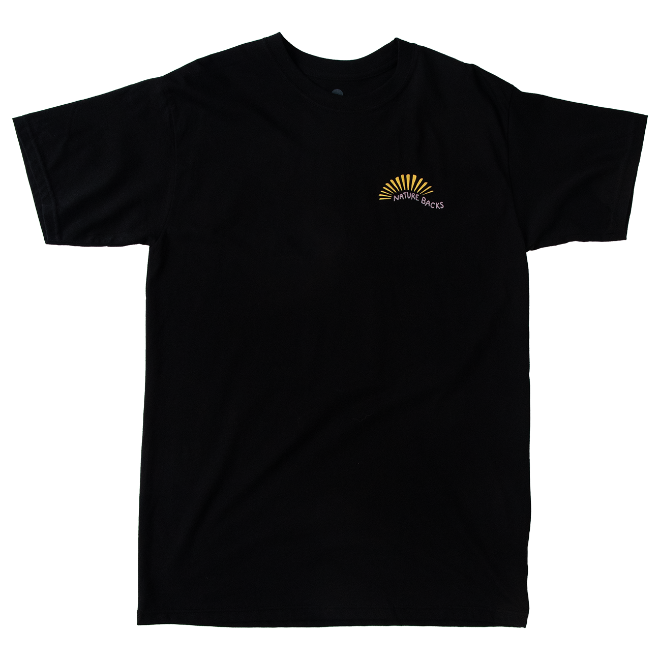 Nature Backs Limited Edition Short Sleeve 100% Organic Cotton T-Shirt | Limited Awaken Black Short Sleeve made with Eco-Friendly Fibers Sustainably made in the USA 