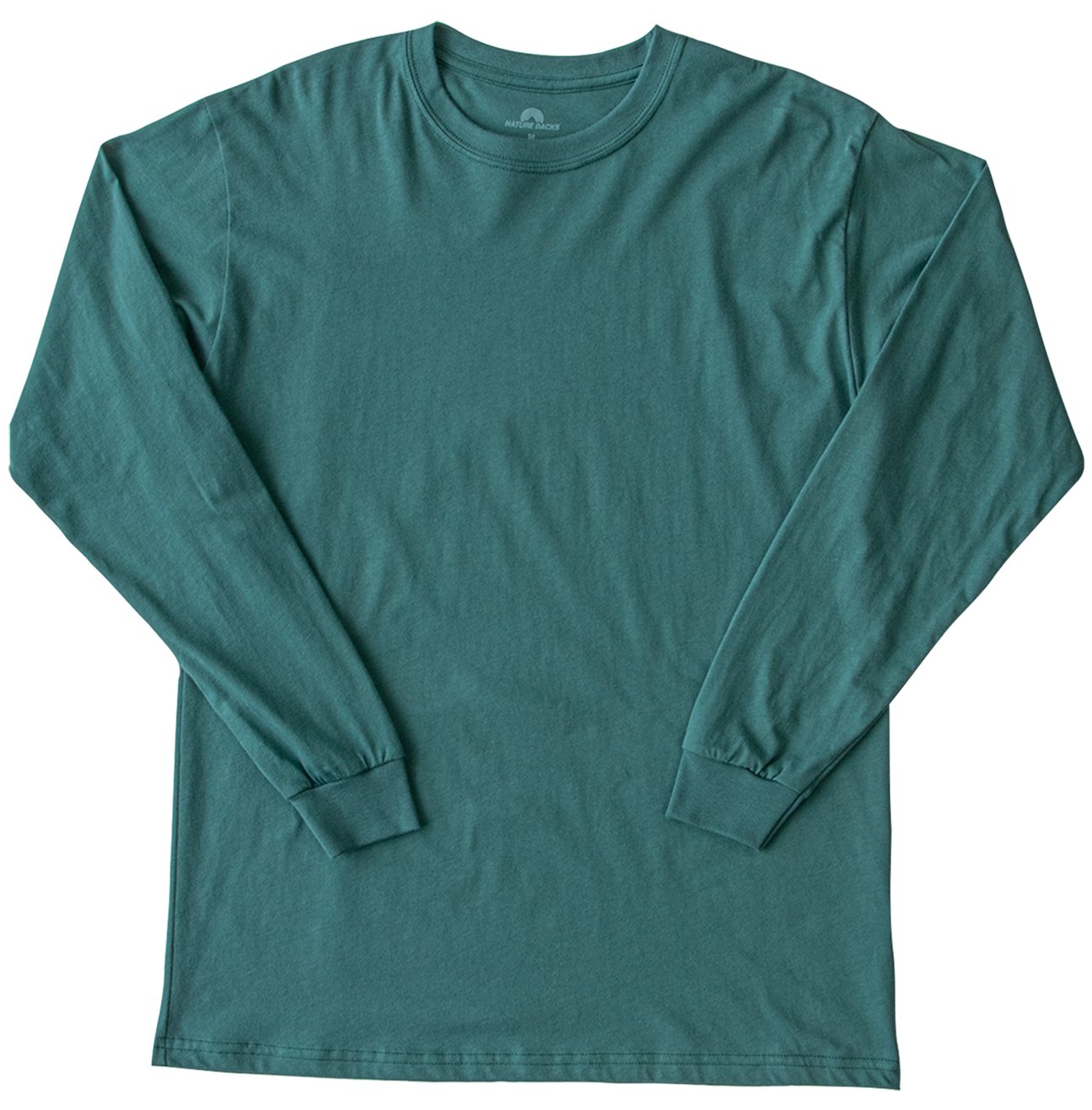 Nature Backs Long Sleeve 100% Organic Cotton T-Shirt | Minimalist Spruce Long Sleeve made with Eco-Friendly Fibers Sustainably made in the USA 