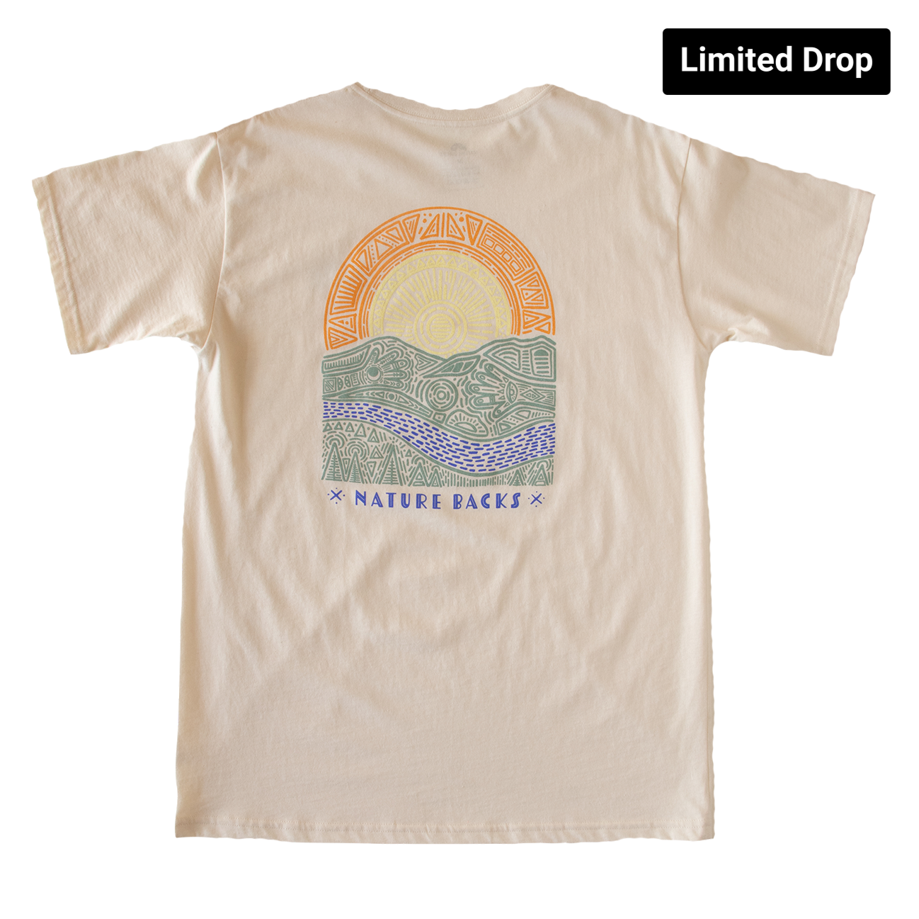 Nature Backs Limited Edition Short Sleeve 100% Organic Cotton T-Shirt | Limited Origin Natural Short Sleeve made with Eco-Friendly Fibers Sustainably made in the USA 