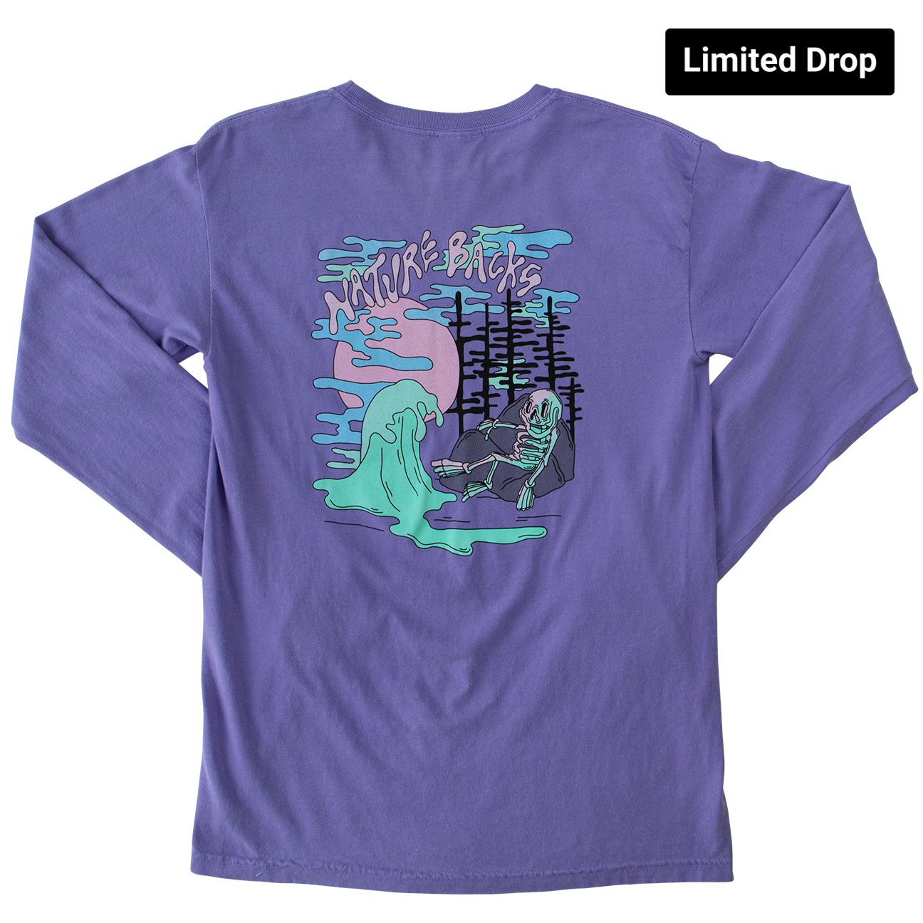 Nature Backs Limited Edition Long Sleeve 100% Organic Cotton T-Shirt | Limited Nightfall Twilight Long Sleeve made with Eco-Friendly Fibers Sustainably made in the USA 
