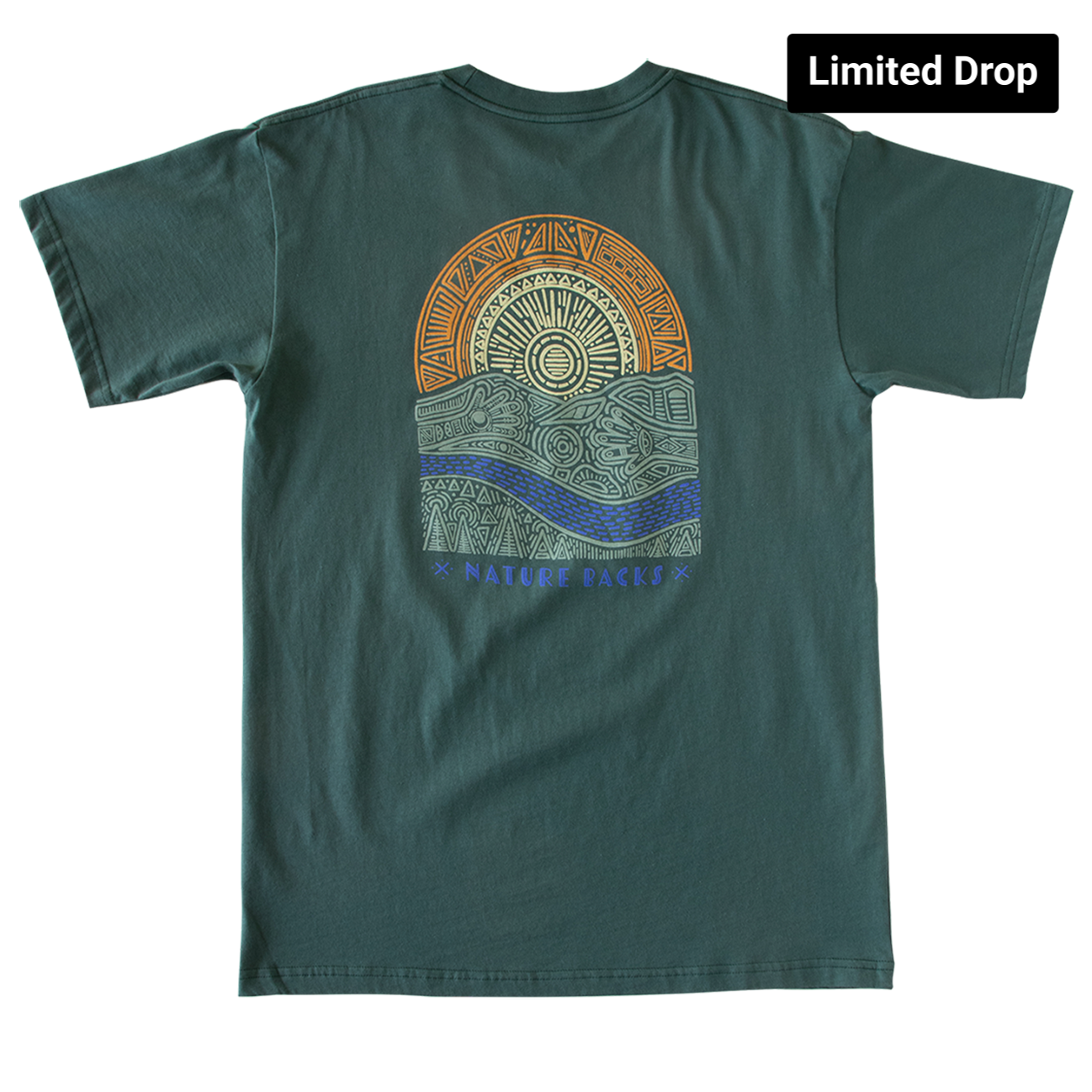 Nature Backs Limited Edition Short Sleeve 100% Organic Cotton T-Shirt | Limited Origin Spruce Short Sleeve made with Eco-Friendly Fibers Sustainably made in the USA 