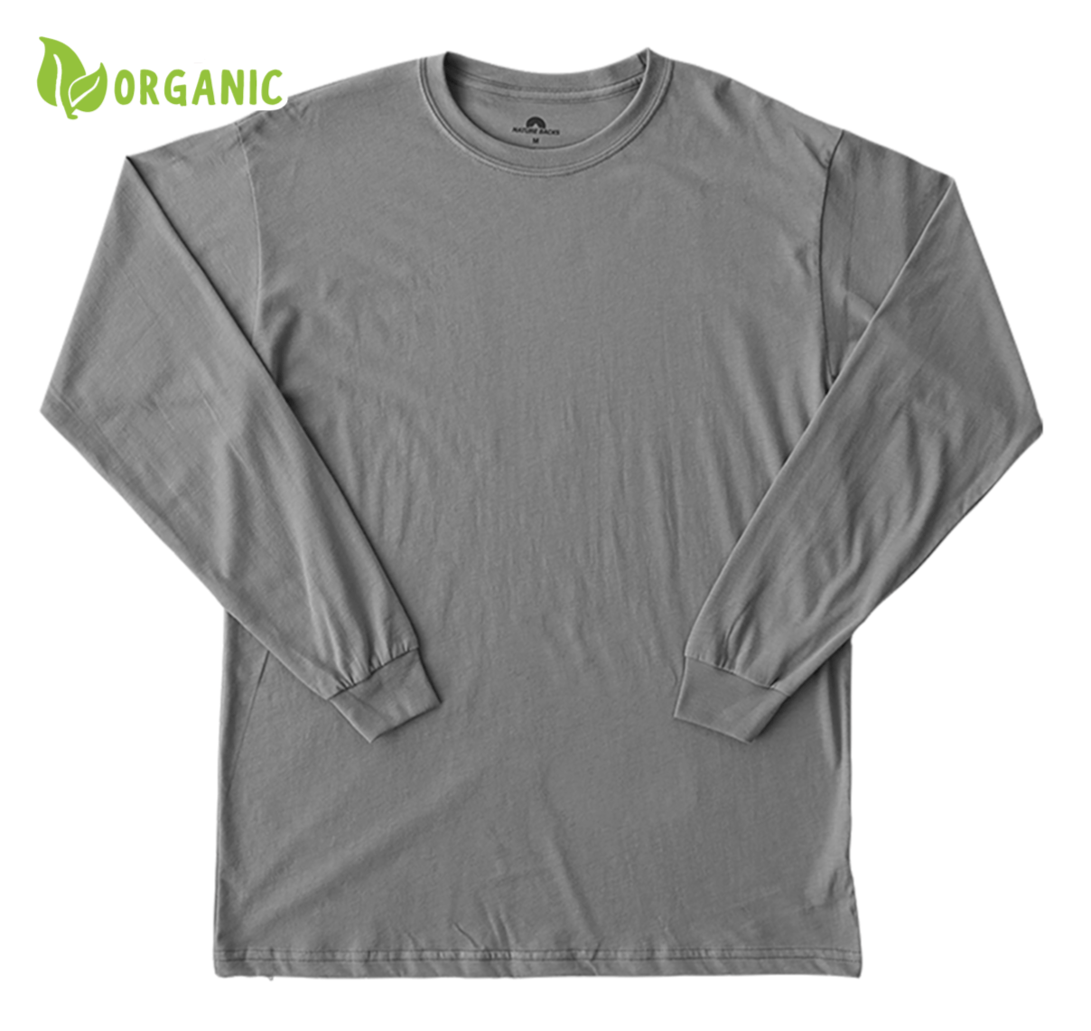 Nature Backs Long Sleeve 100% Organic Cotton T-Shirt | Minimalist Slate Long Sleeve made with Eco-Friendly Fibers Sustainably made in the USA 