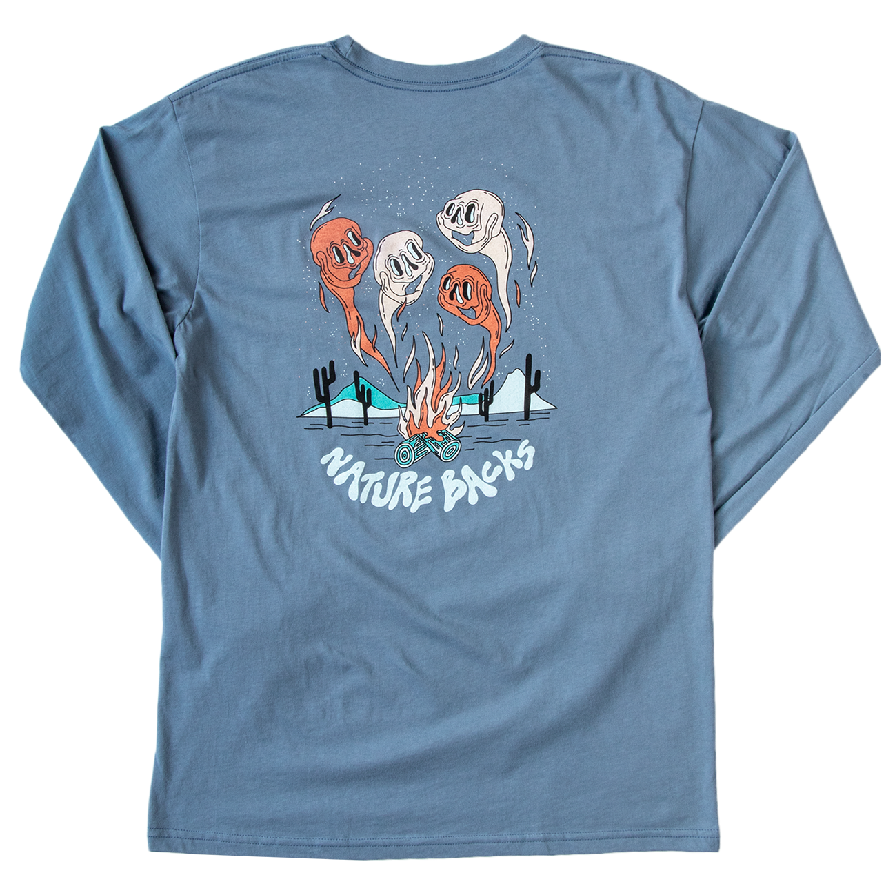 Nature Backs Limited Edition Long Sleeve 100% Organic Cotton T-Shirt | Limited Spark Fog Long Sleeve made with Eco-Friendly Fibers Sustainably made in the USA 